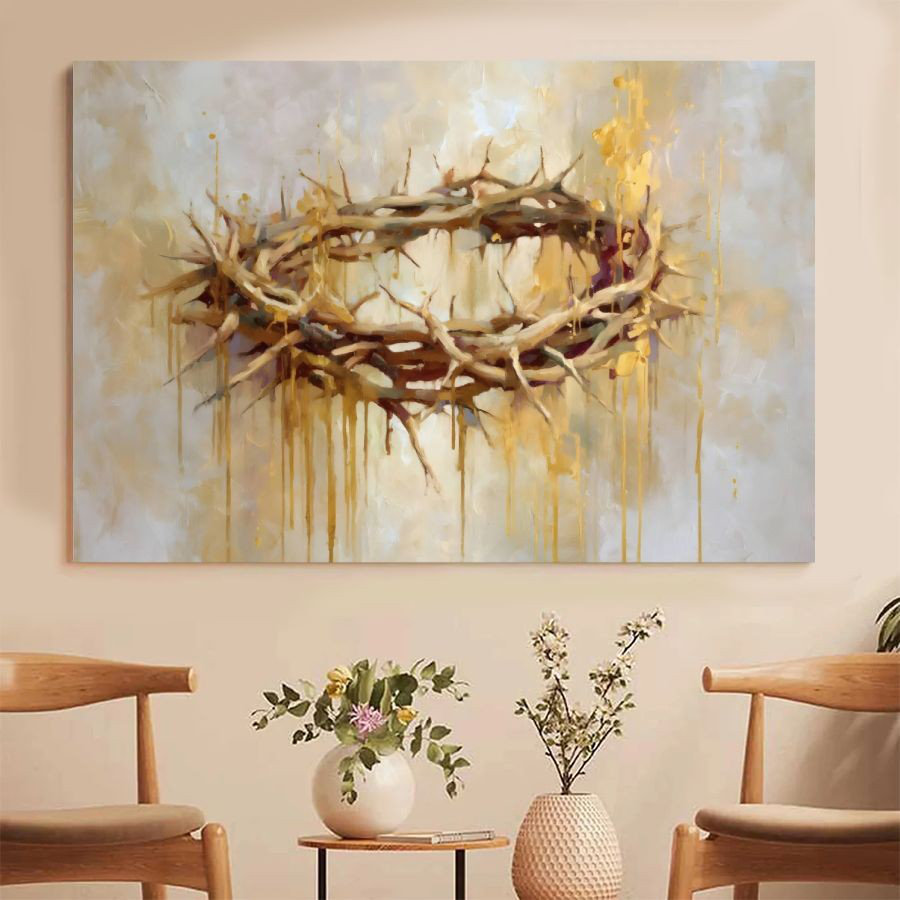 Astoria Grand 1Pc Christian Framed Canvas Poster Print Crown of Thorns ...