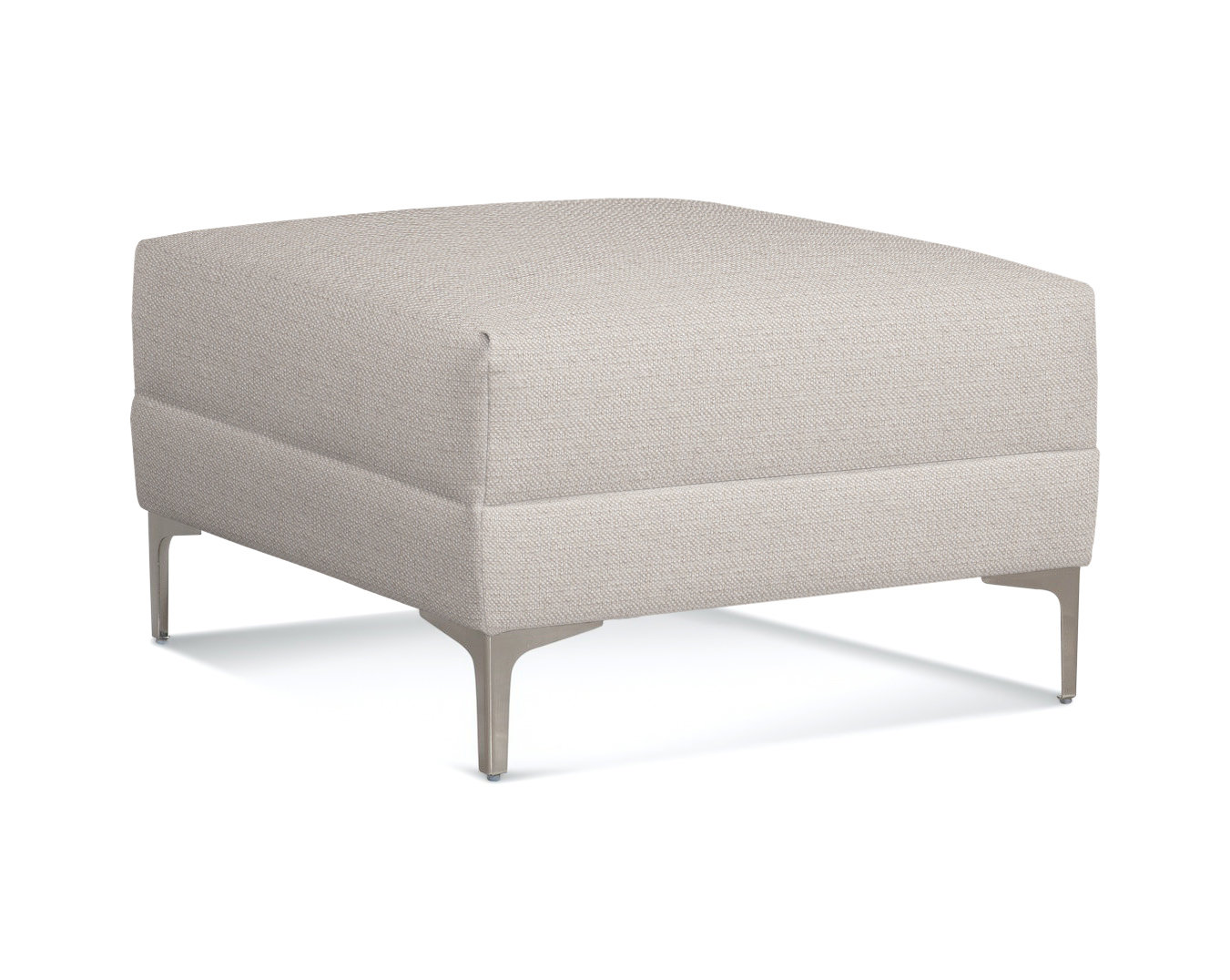 Alexa Upholstered Ottoman, White Textured Performance Polypropylene/Olefin