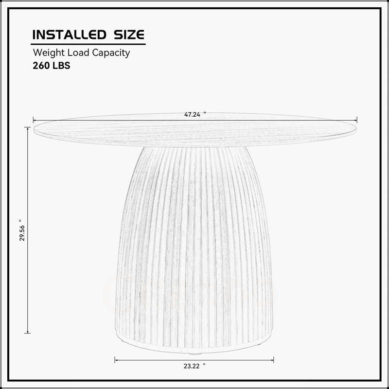 47.24" Circular Tabletop Dining Table