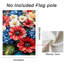 Ornement en forme de hortensia mélangé à motif floral coquelicot drapeau de la fête de l'Indépendence 12 po x 18 po (30 x 45 cm)