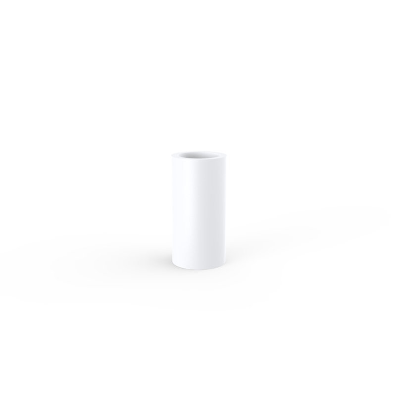 Cilindro Resin Pot Planter, White, 11" H x 5.5" W x 5.5" D