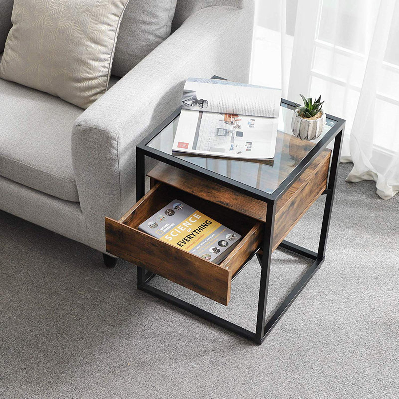 Antietam Glass Top Frame End Table
