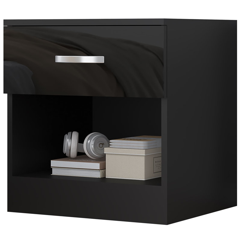 Banos 45cm W Bedside Table, Black