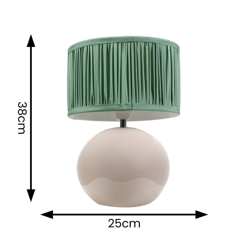 Daeqwon Ceramic Globe Lamp, Cream, Green, No