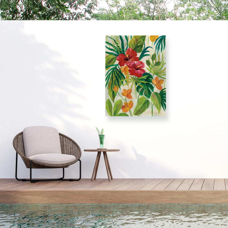 Toile d'extérieur «Tropical Jewels II v2» par Dariel Silvia Vassileva, H 47 po x l 35 po x P 1,5 po