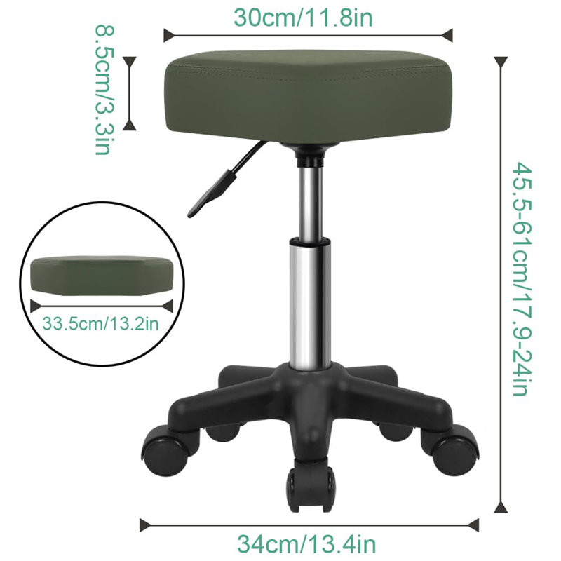 Tabouret à roulettes Hexagon, Vert