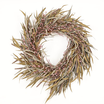 24" Grass, Berry Thanksgiving Wreath