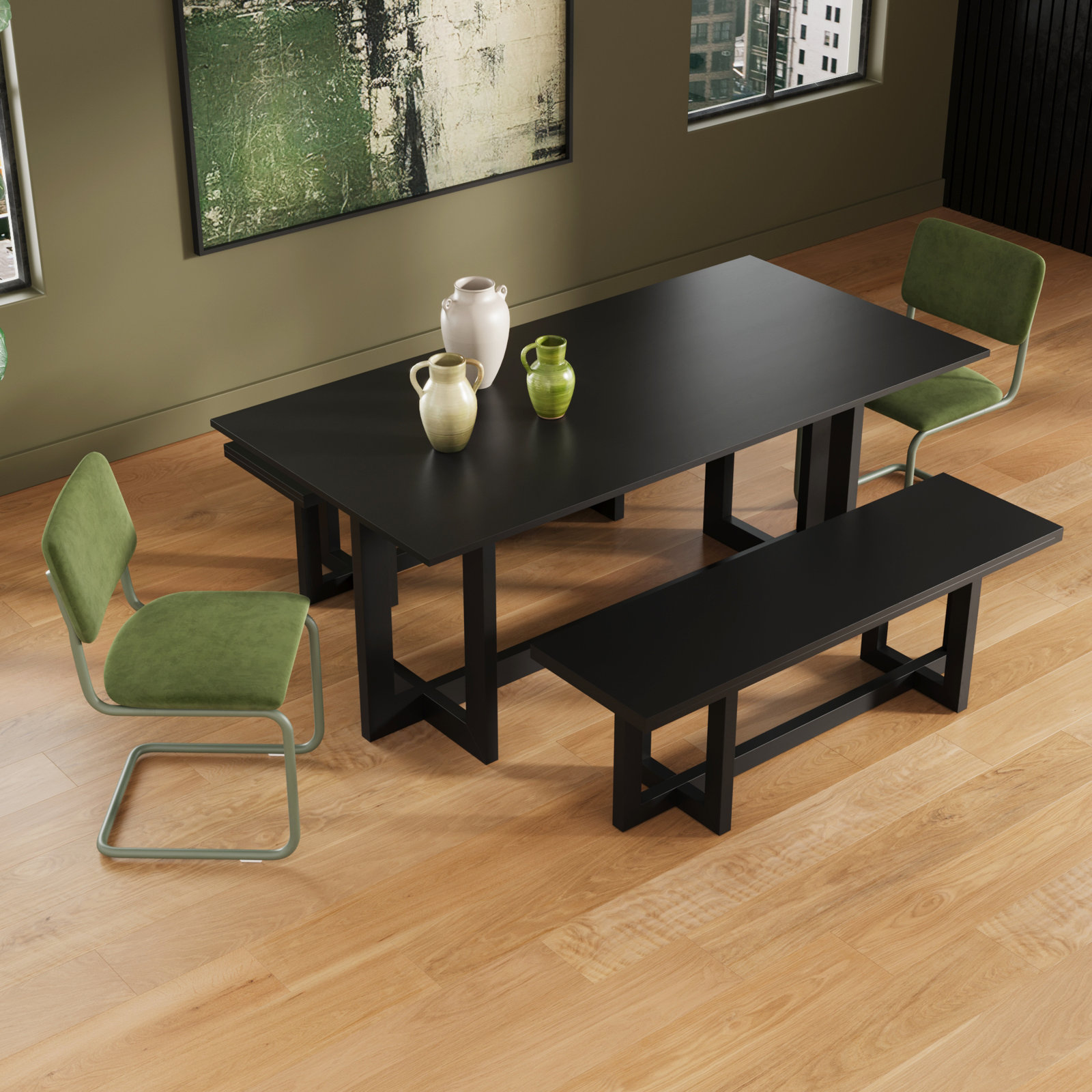Walsh Velvet Cantilever Chair, Bella Forest