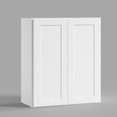 HOMEIBRO Cozy Design 30 W x 12 D x 36 H Ready-to-Assemble Plywood Shaker Standard Wall Cabinet in Shaker White