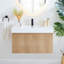 Siena 36" Wall-mounted Single Bathroom Vanity with White Artificial Drop-in Sink without Mirror