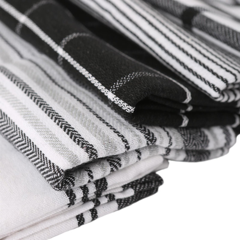 Nicola Spring 100% Cotton Tea Towels - 70cm x 50cm - Monochrome