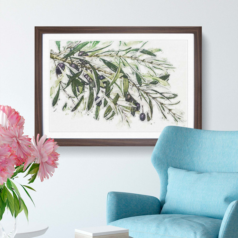 The Olive Branch - Framed Print, Walnut Framed, 27cm H x 36cm W x 2cm D