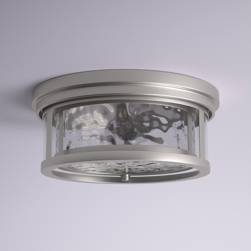 Plafonnier encastré simple à 2 lumières de 12 po Masuda, Nickel brossé