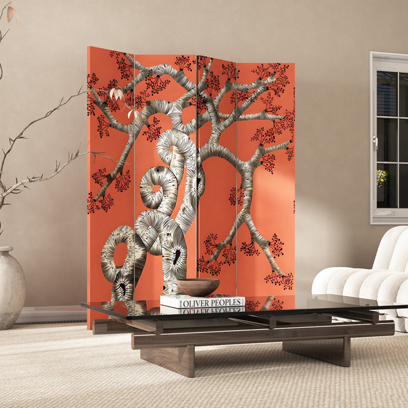 Folding Room Divider, 70.87" H x 62.99" W x 1.57" D