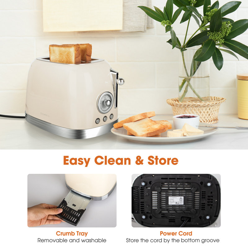 CROWNFUL Toaster Oven with Rotisserie, Cream
