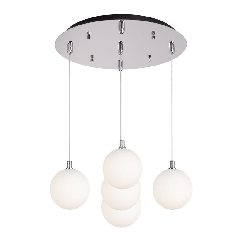 Bolla LED Pendant, Chrome, 5 Lights, 14 W
