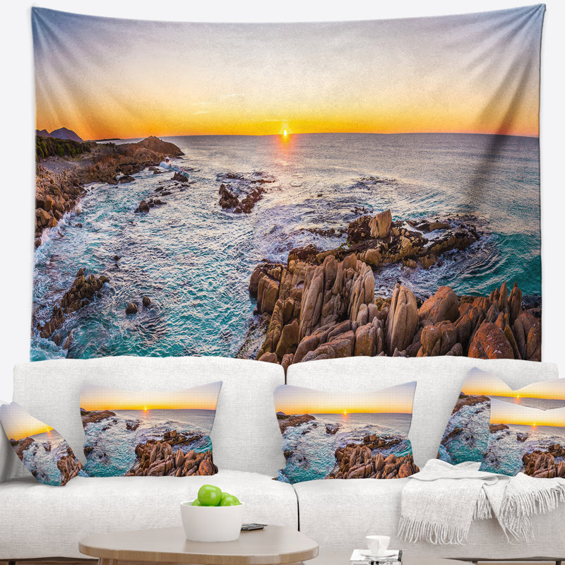 Tapisserie de plage en polyester à freycinet np avec accessoires de suspension inclus, H 50 po x l 60 po