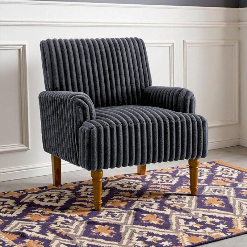 Chaise avec accoudoirs UnaMara, Gris foncé