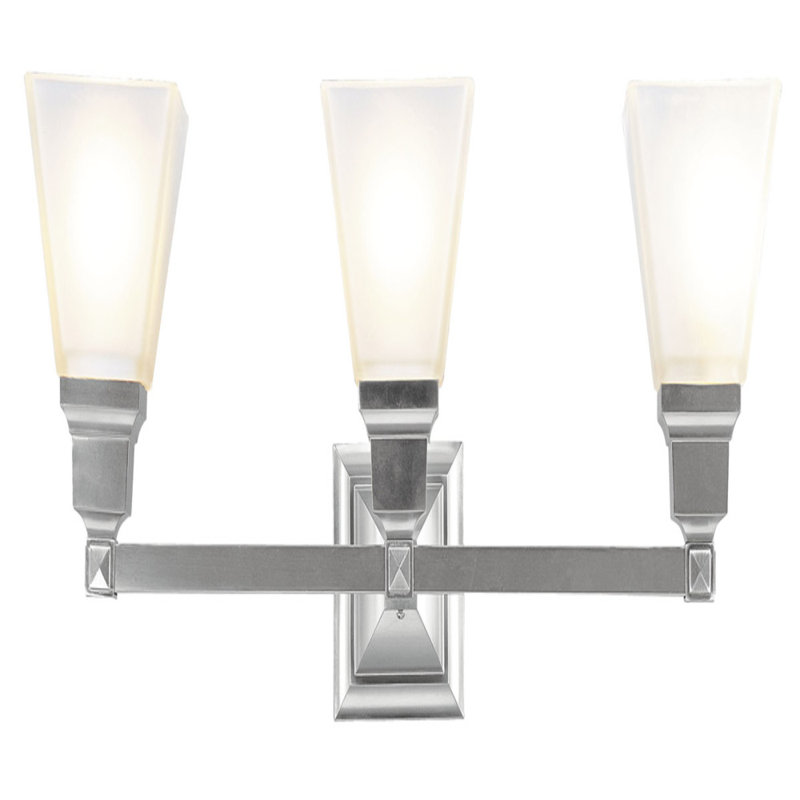 Éclairage pour meuble-lavabo à 3 lumières Melcher, Nickel brossé