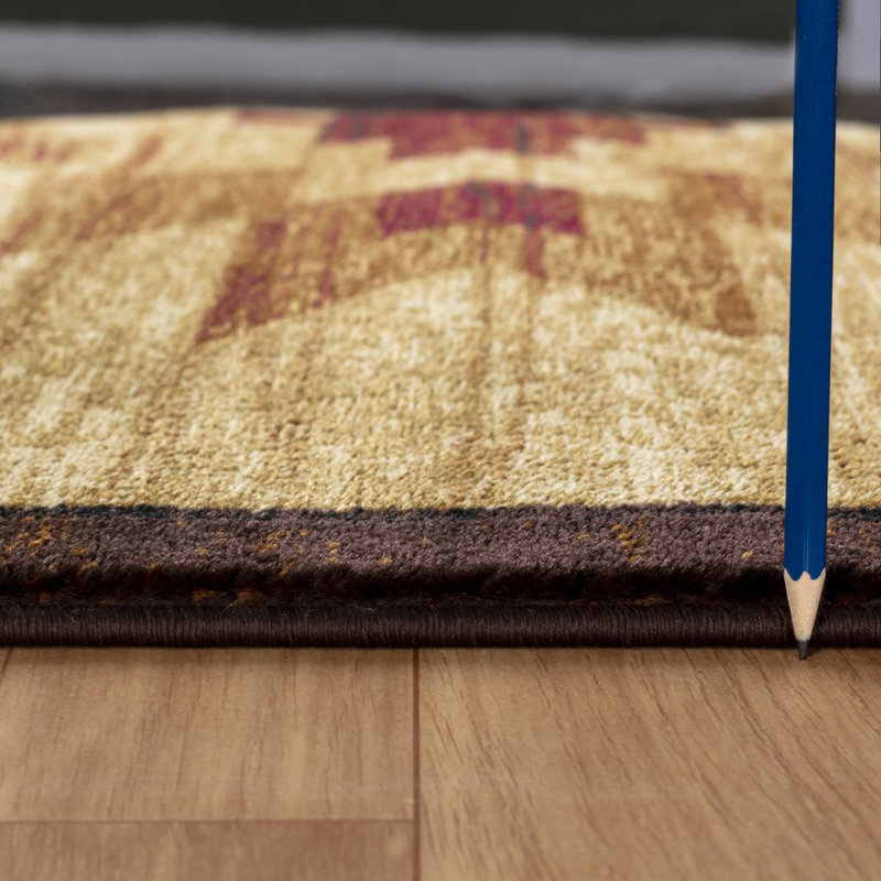 Multi-Sized Lodge Area Rug with Wildlife Motif, , Durable Polypropylene Construction, Rectangle 3' x 2'