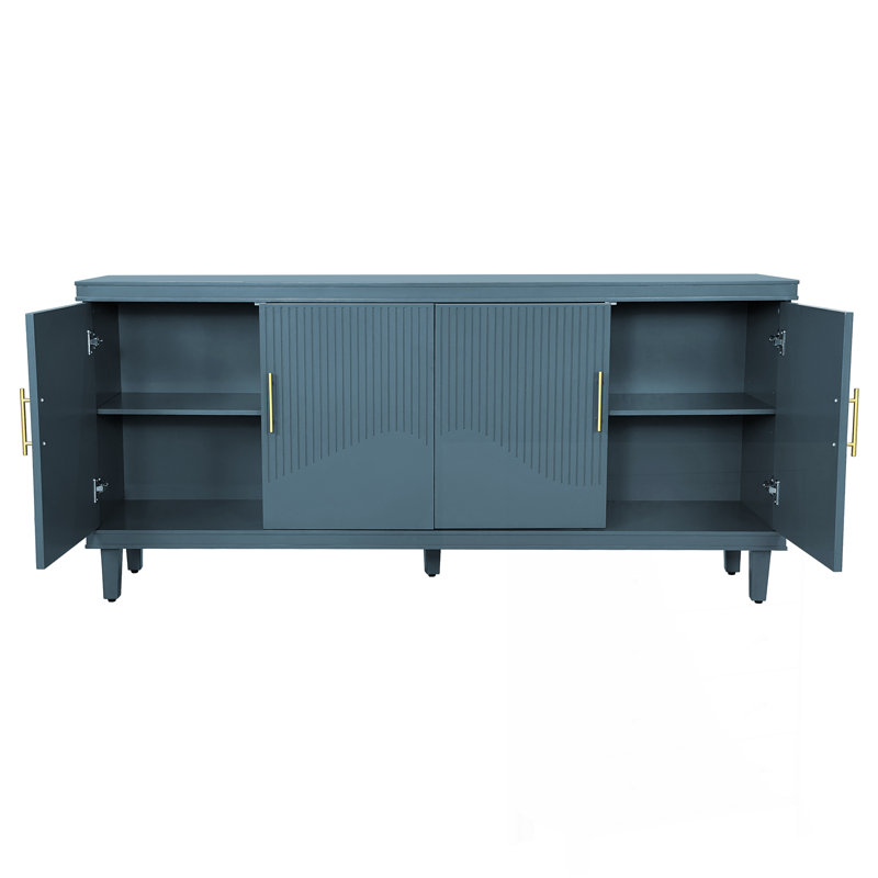 4-Door Cabinet, Same As Living Room, Kitchen, Bedroom, Hallway, 32.28" H x 70.07" W x 15.75" D, Blue