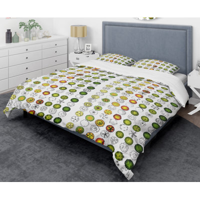 Ensemble de housse de couette de style mid-century rétro tree