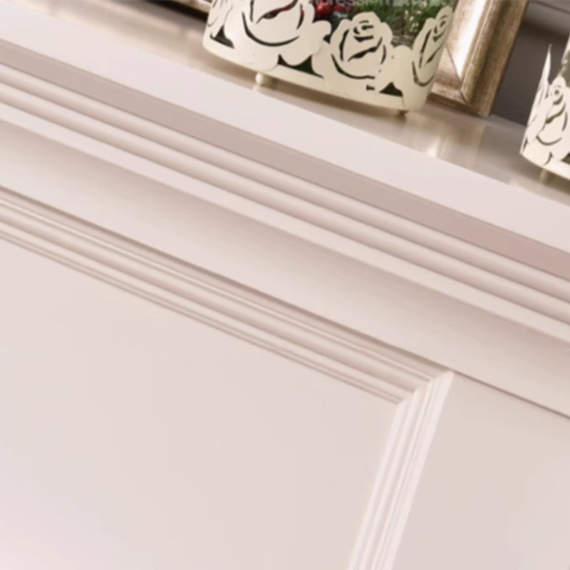 White Solid Wood Freestanding Fireplace