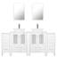 Ensemble de meuble-lavabo double 72 "avec dessus de vasque en céramique , robinets -1453561281-1453561280