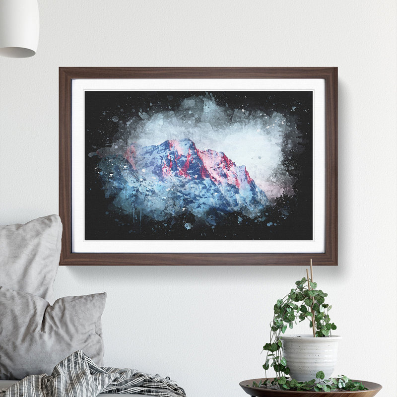 Mountain Peak in Russia - Picture Frame Graphic Art Print, Walnut Framed, 33cm H x 45cm W x 2cm D