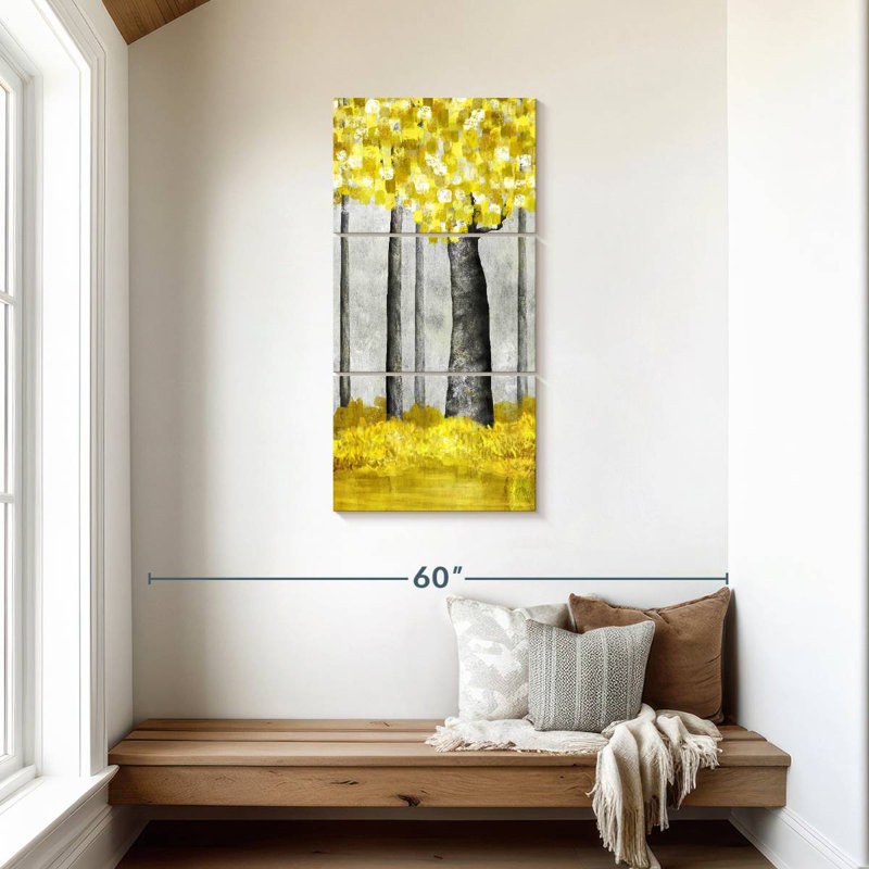 Golden Abstract Tree, 44" H x 21" W