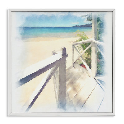 «Faded Beach Steps», art de la giclée encadrée par Noah Bay