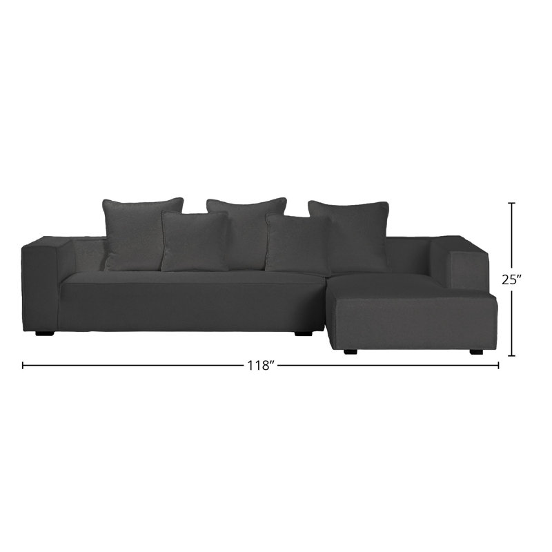 79'' Wide Right Hand Facing Sectional Stationary Corner Sectional, Right Hand Facing, Natural White Boucle