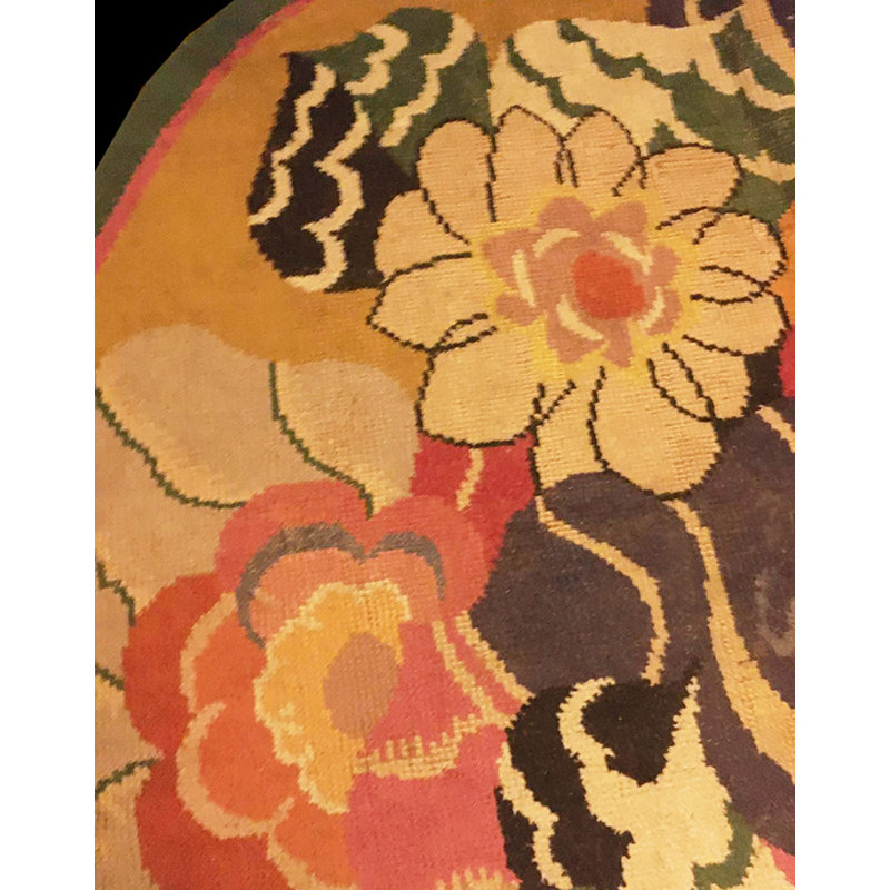 Antique Art Deco - European English Floral Knotted Rug