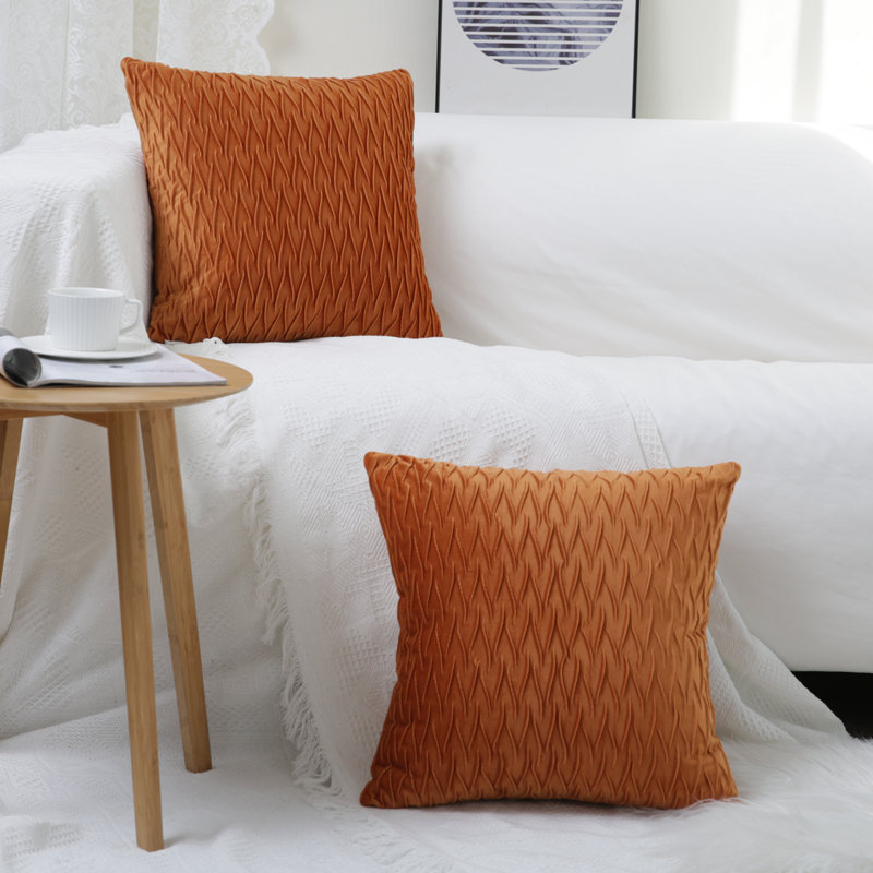 Velvet Pillow Cover, Orange