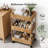 12.8″ Wide 3-Tier Water Hyacinth Rolling Caddy W/ Wheels, Utility Cart, Storage Organization 