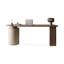 Bureau en bois manufacturé demi-cercle brun noisette-120332185