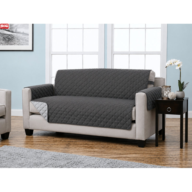 Housse pour canapé à coussins carrés, gris