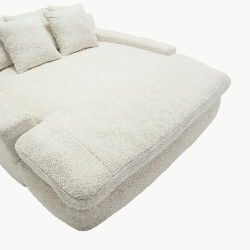 Canapé-lit rembourré Axiel, Blanc, H 25,2 po x l 66,93 po x P 72,44 po