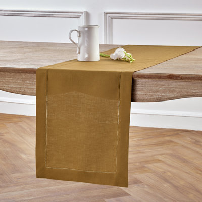 100% Pure Linen Hemstitch Table Runner
