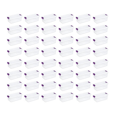Sterilite 6 Quart Plastic ClearView Latch Box Storage Container Tote, 48 Pack