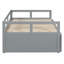 Lit de jour extensible avec couchette, lit de jour en bois avec couchette, gris-1045174454