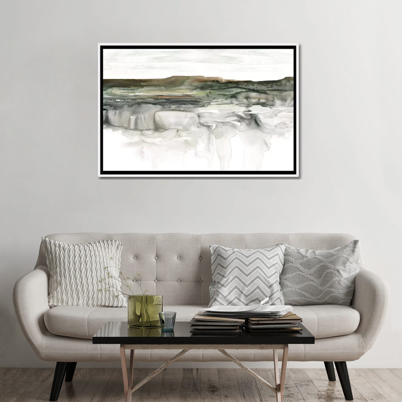 Impression de rivière Flow par Carol Robinson, Pas de tapis, H 32 po x l 48 po x 1,5 po, Toile blanche encadrée