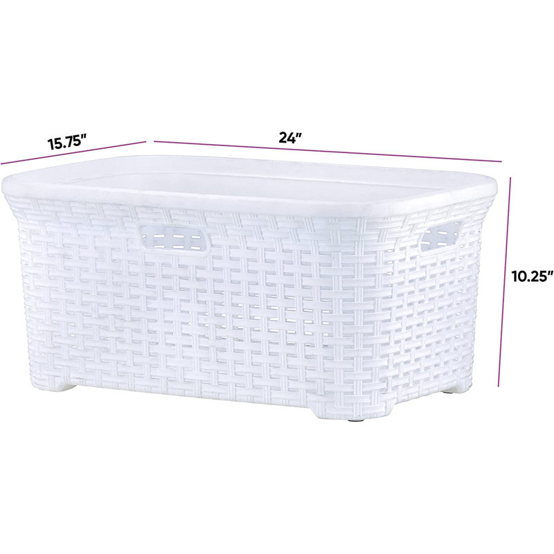 Wicker 2 Piece Laundry Set, White