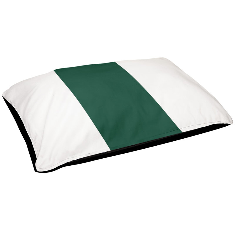 Coussin de lit pour chien Cincinnati, Moyen (H 6,5 po x l 40 po x P 30 po), Blanc/vert