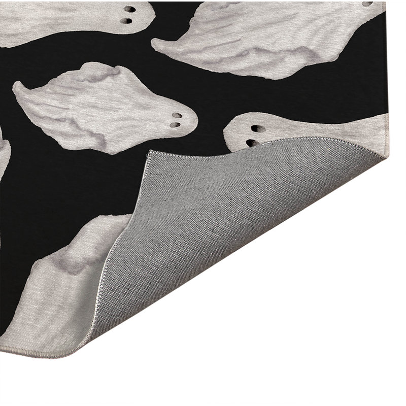 Tapis d'entrée Spooky Ghost, Gris anthracite, L 48 po x L 72 po