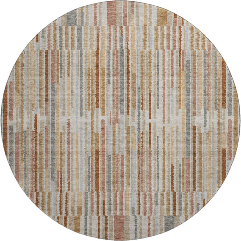 Premium Machine Washable Mayfield AMF2102 Striped Rug, Paprika, 10' x 14'