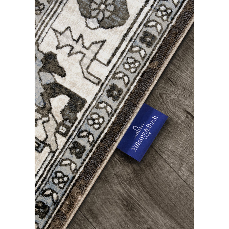 Kollektion 1869 No Pattern And No Solid Colour Brown Cream Area Rug, Rectangle 120 x 170cm
