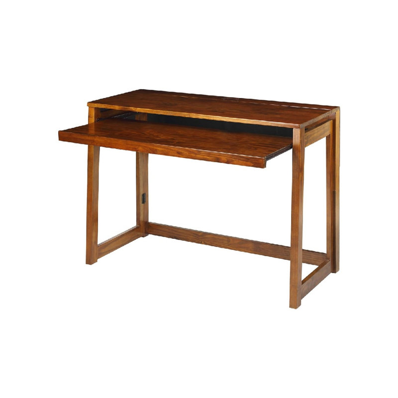 Bureau pliant avec tiroir coulissant et port USB - Brun chaud