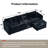  L Shaped Modern Sofa Modular Sectional Cloud Couch With Ottoman, 4-Seat Chenille Deep Seat Sofa With Pillow For Living Room-703610241