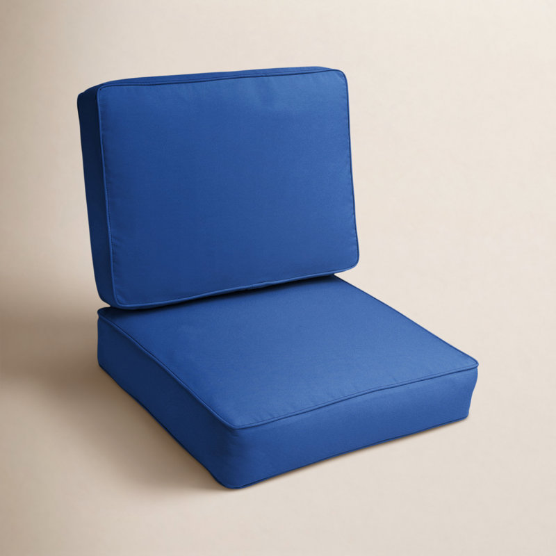 Diascia Sunbrella Indoor/Outdoor Chair Cushion, Canvas Trueblue Sunbrella® Canvas, 22" W x 22" D, 4"